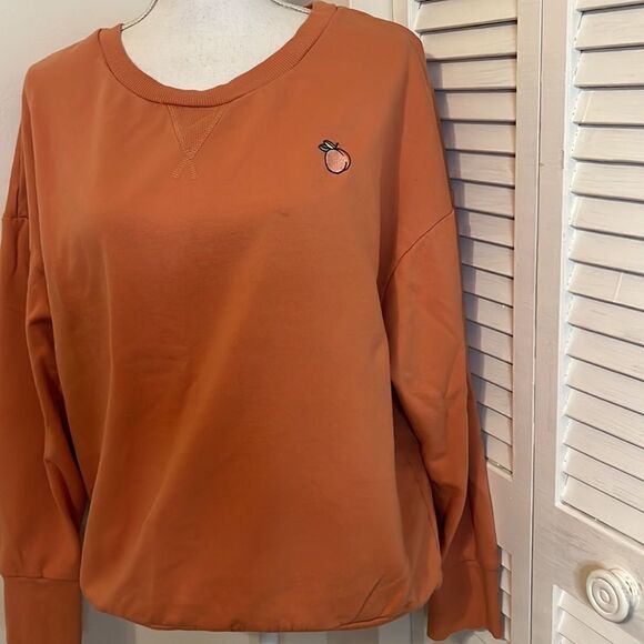 XHILARATION Orange Peach Emblem Sweatshirt.  Size XL - Picture 3 of 8